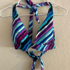 Bikini Top Aqua Purple Stripe